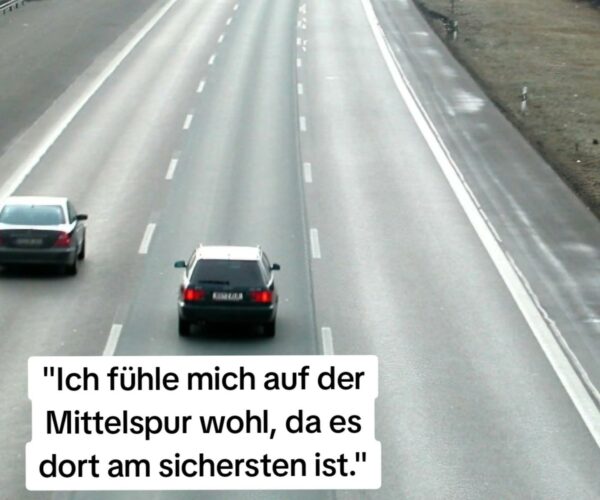 Autobahn und Schnellstrassen Mittelspurfahrer