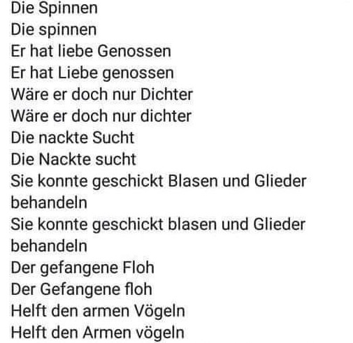 ... nur mal einen Satz bilden und man sieht das Ergebnis sofort