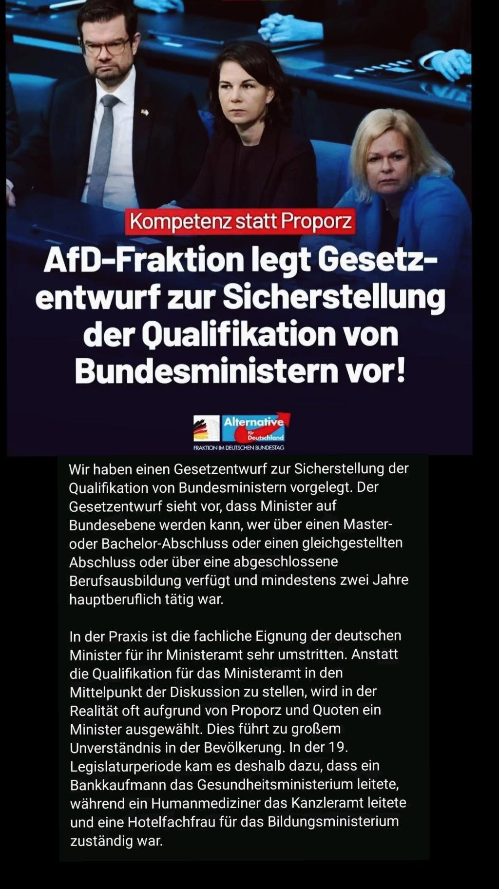 Qualifikation von Bundeministern