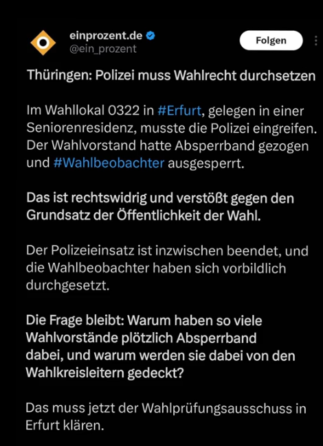 Wahlrecht musste mit der Polizei durchgesetzt werden