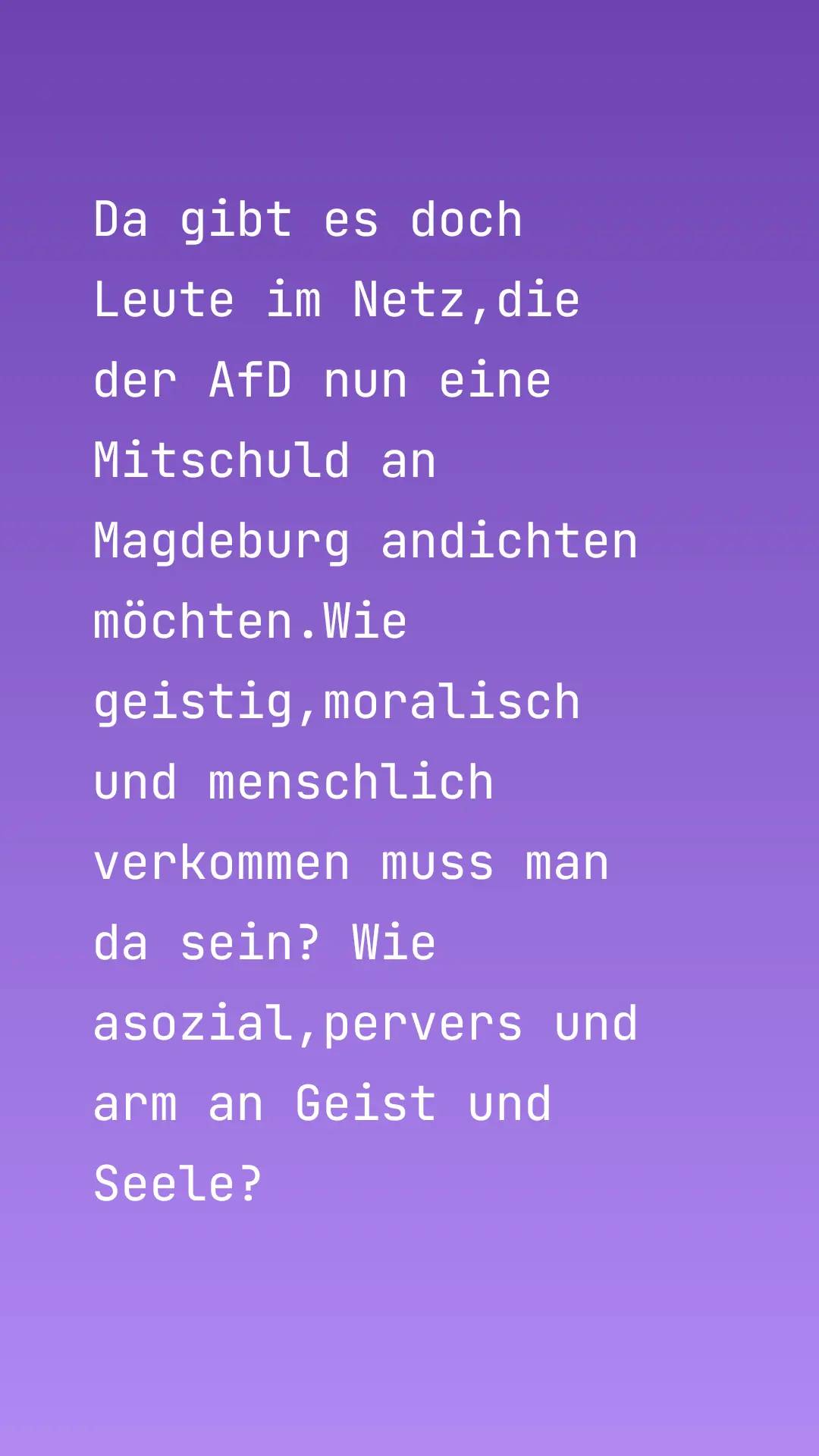 Statement aus Social Media