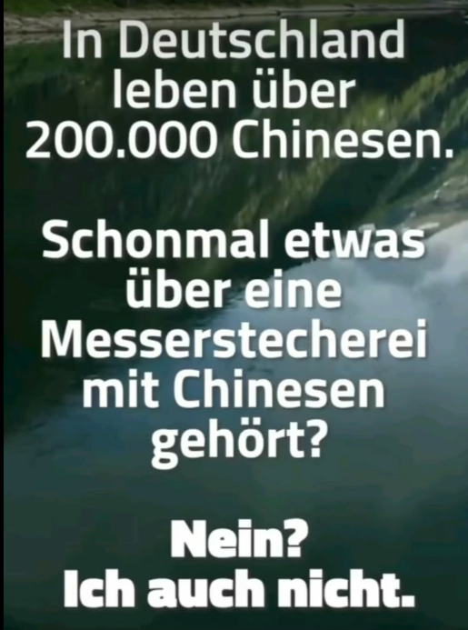 ... die Chinesen zum Beispiel?