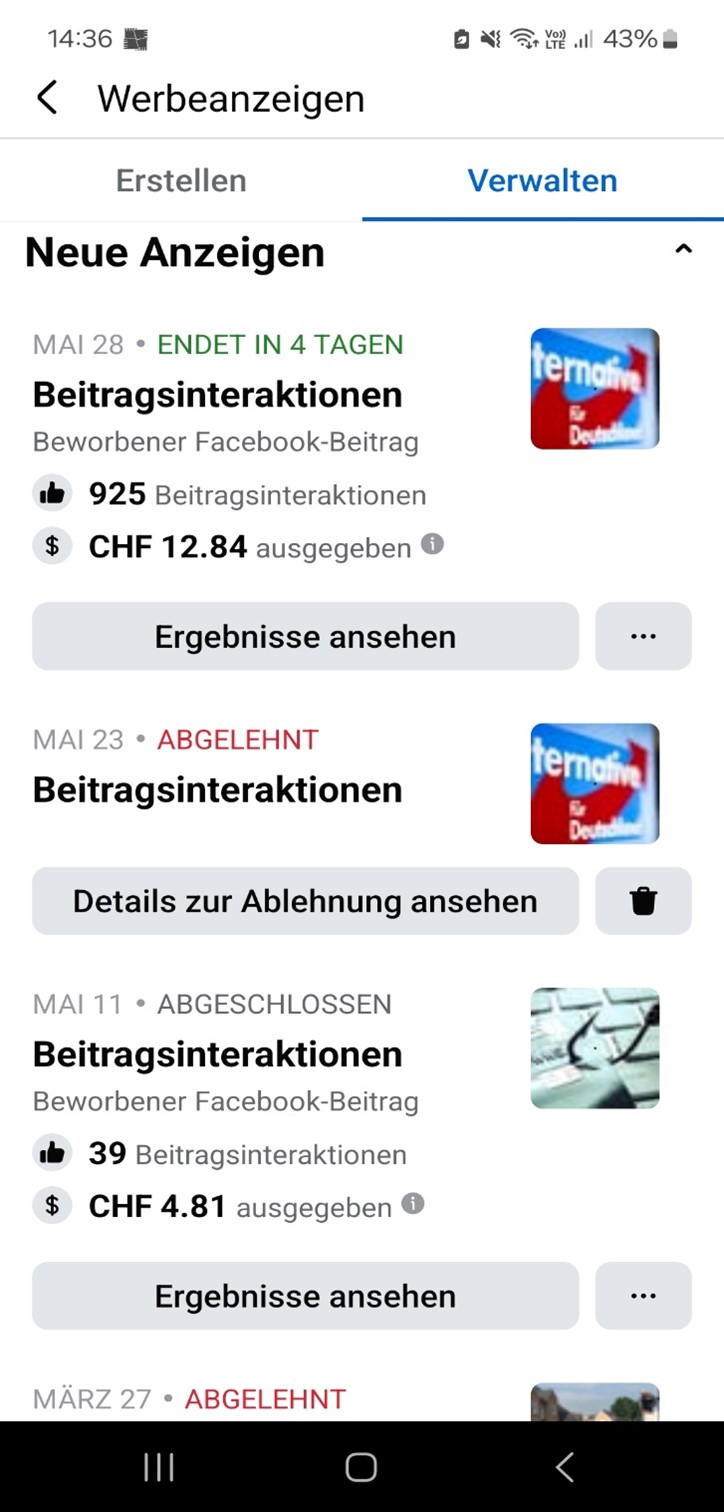 FACEBOOK Werbeanzeigen