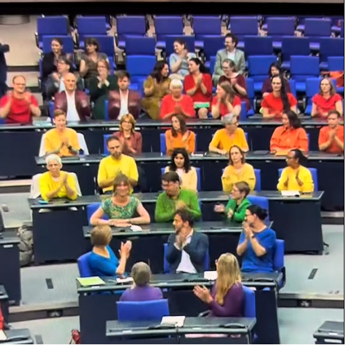 Grüne in Regenbogen Farben im Bundestag
